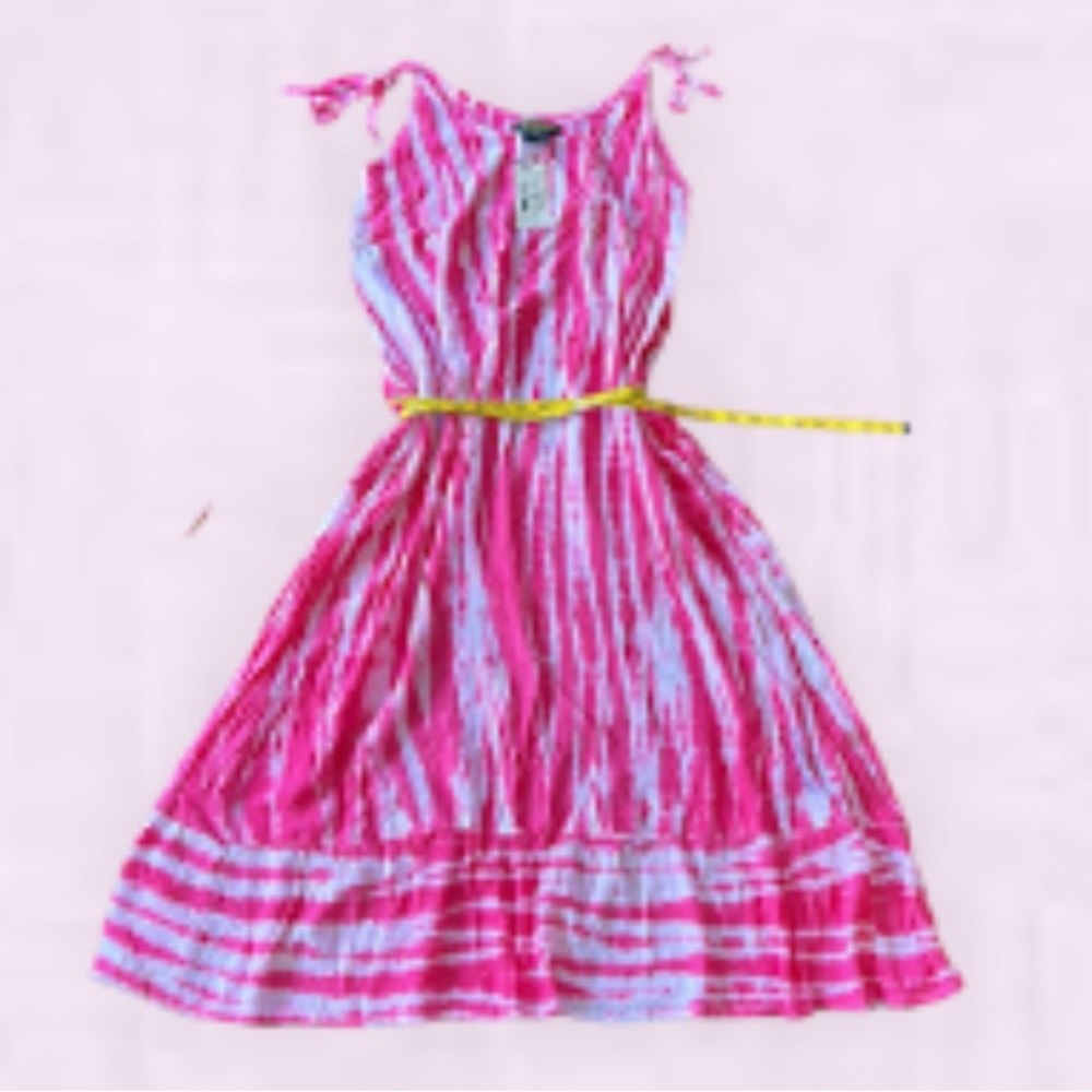 Bali Pink Tie Dye MIDI Dress One Size NWT - Picture 1 of 4
